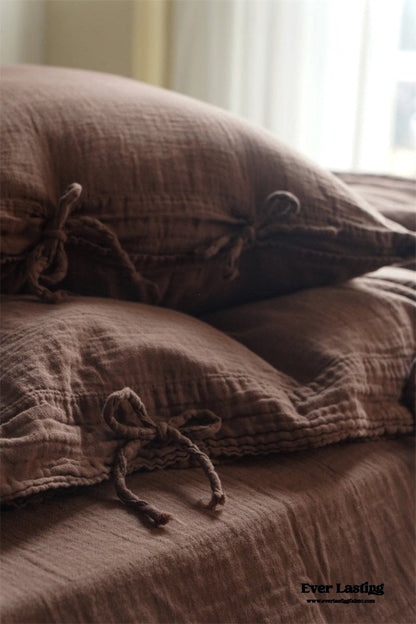 Evelyn Retro Double Gauze Bedding Set / Beige Brown