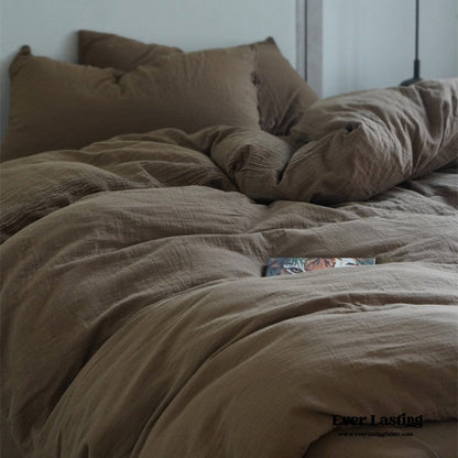 Evelyn Retro Double Gauze Bedding Set / Beige Brown