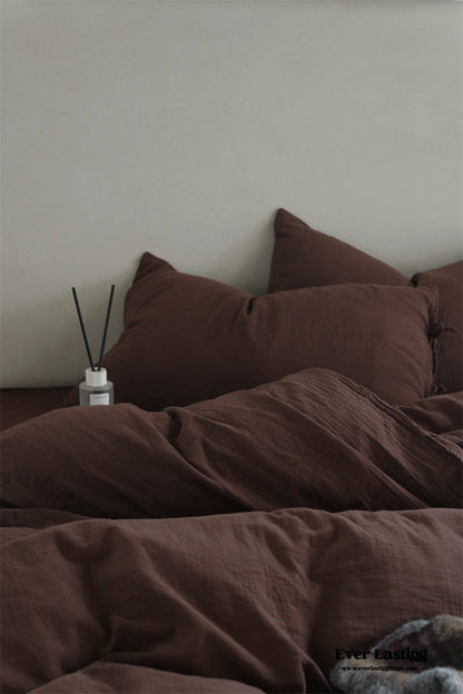 Evelyn Retro Double Gauze Bedding Set / Caramel Brown