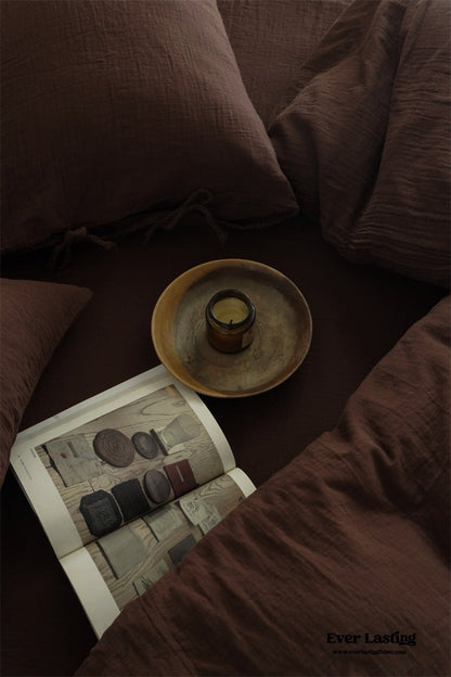 Evelyn Retro Double Gauze Bedding Set / Caramel Brown