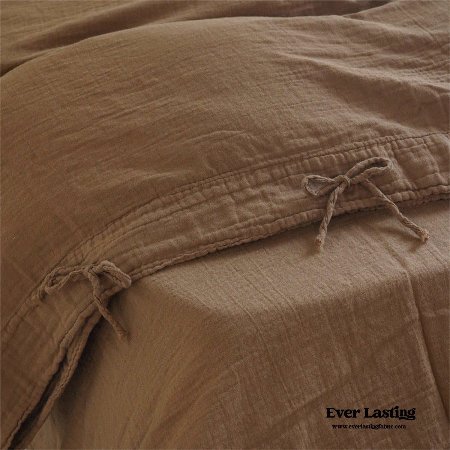 Evelyn Retro Double Gauze Bedding Set / Caramel Brown