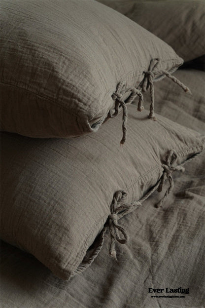 Evelyn Retro Double Gauze Bedding Set / Coffee Brown