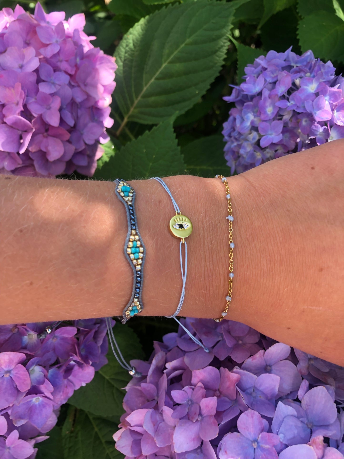 gold chain beaded bracelet