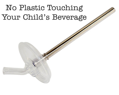 Extra Short 5" Safer Stainless Steel Straws for 12oz Thermos Funtainer, Small Glasses 4 Pack + Cleaning Brush