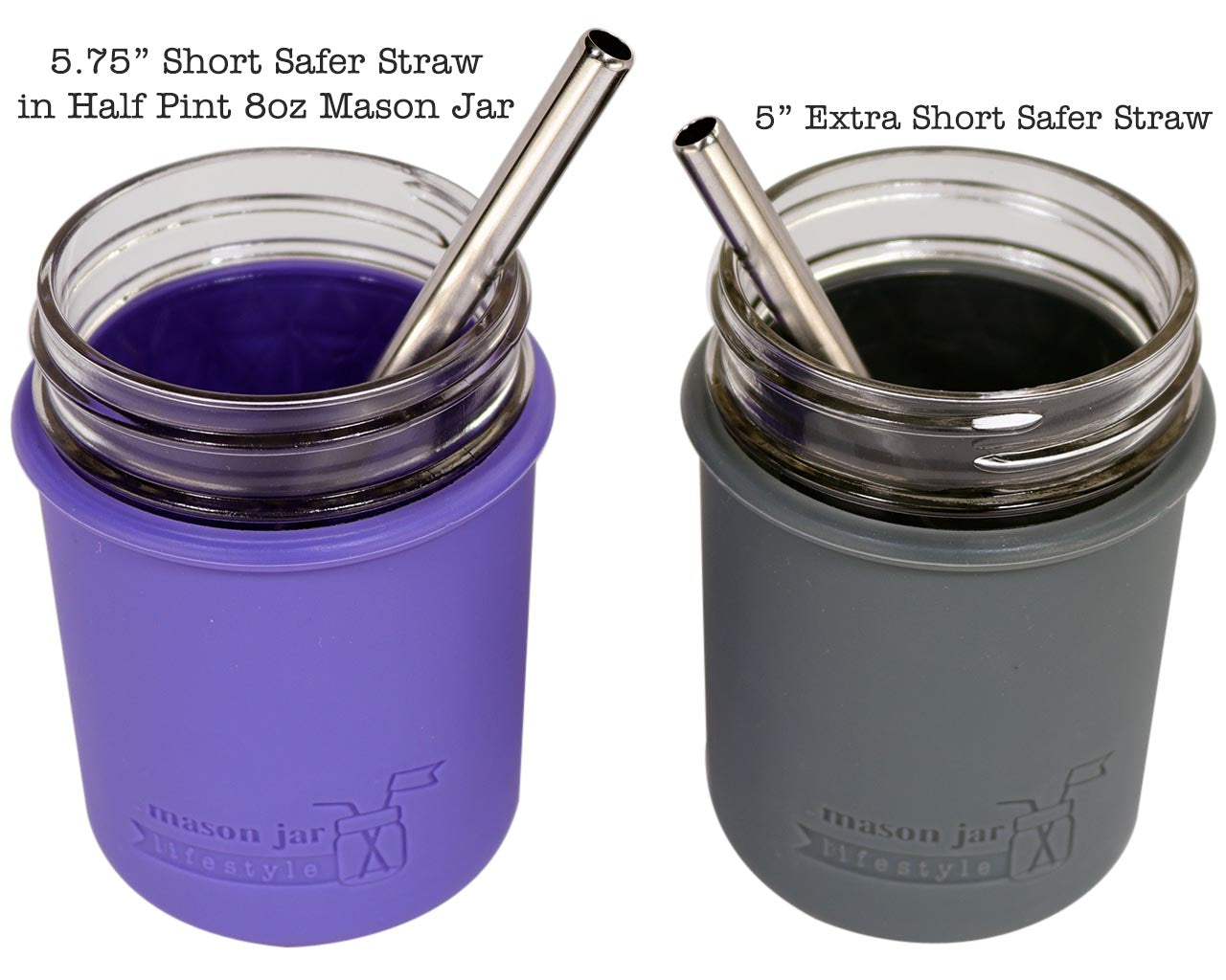 Extra Short 5" Safer Stainless Steel Straws for 12oz Thermos Funtainer, Small Glasses 4 Pack + Cleaning Brush