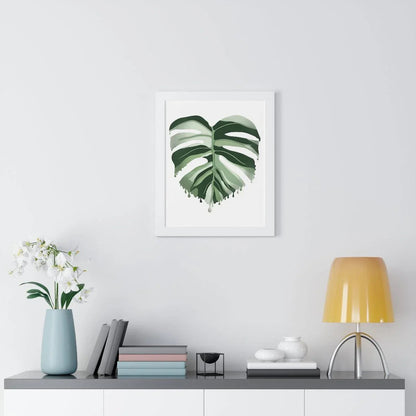 Melting Monstera Albo Framed Print – Botanical Wall Art