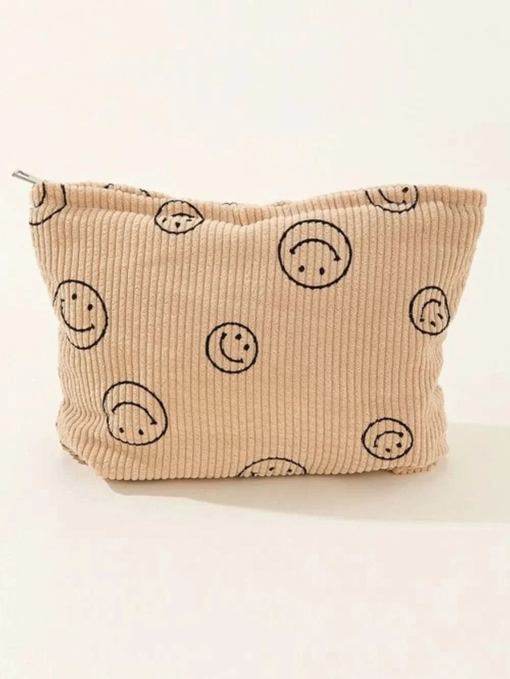 Zenana Corduroy Smile Clutch Bag With Pinstripe Print
