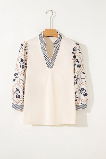 Micah Sleeve Contrast Patchwork Blouse