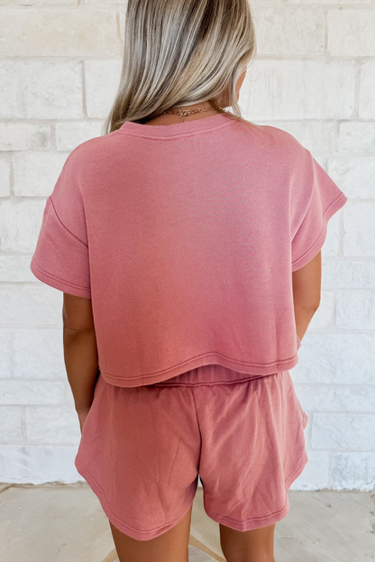 Luxury Cropped Tee and Ruffle High Waist Skort Set