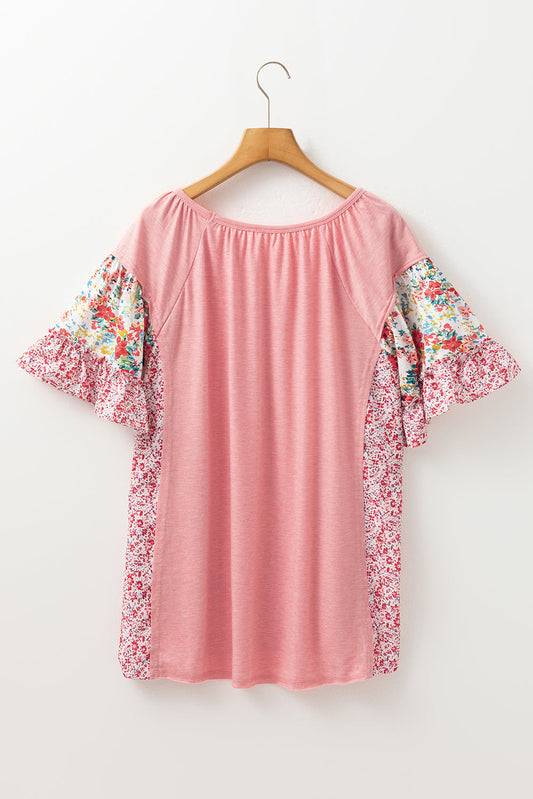 Lacey Ruffled Short Sleeve PLUS Blouse