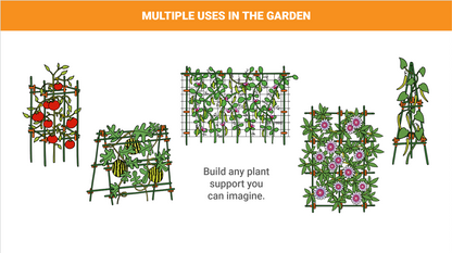 Sturdy Coated Steel Garden Stakes (available in lengths of: 2.5', 3', 4', 5', and 6') All plant sticks are 7/16" diameter.