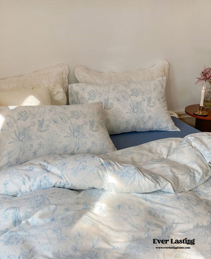 Fleur Elegant Floral Knit Cotton Bedding Set / Beige
