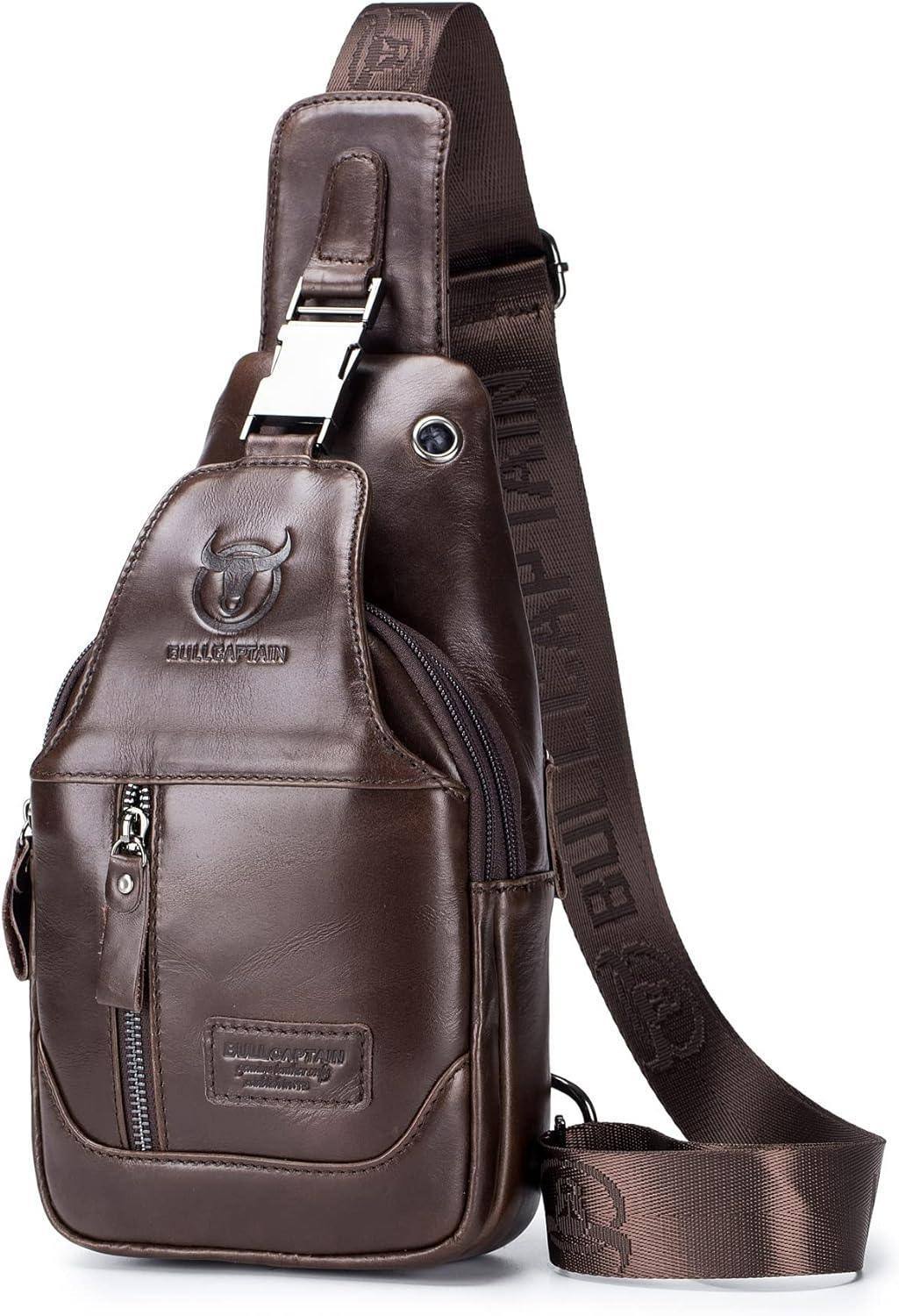 Men’s Leather Sling Bag – Secure Anti-Theft