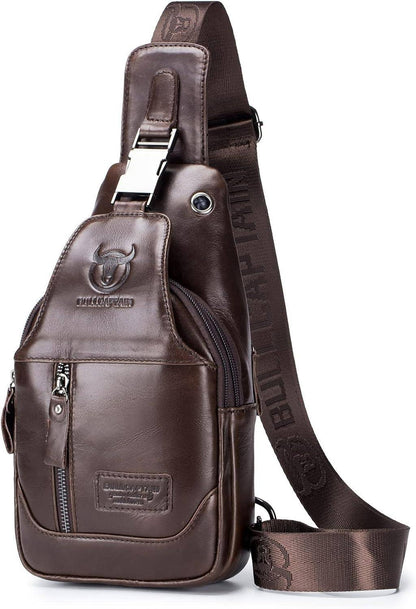Men’s Leather Sling Bag – Secure Anti-Theft