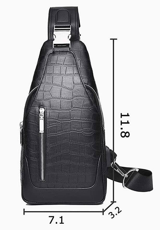 Men’s Croc-Embossed Leather Sling Bag – Modern Everyday Carry