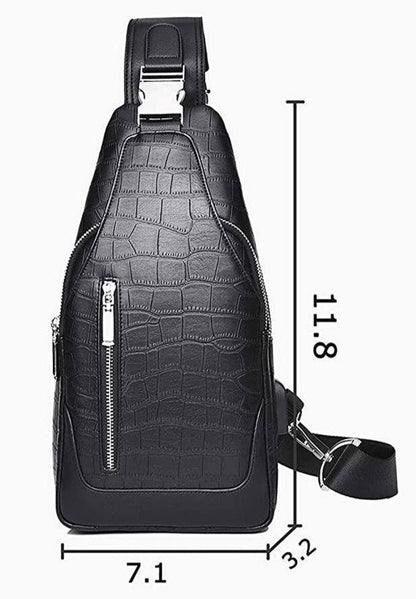 Men’s Croc-Embossed Leather Sling Bag – Modern Everyday Carry