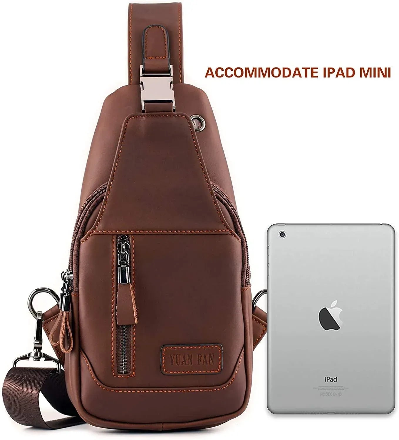 Men’s Leather Sling Bag – Secure Anti-Theft