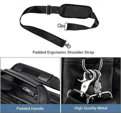 Men’s Leather Messenger Bag – Water-Resistant 15.6 Laptop Ready