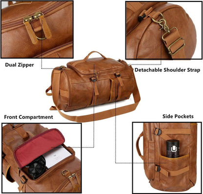 Convertible Leather Laptop Backpack – 16″ 2-in-1 Briefcase Design
