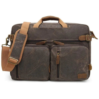 Oxford Canvas Messenger Bag – 3-in-1 Convertible Laptop Briefcase