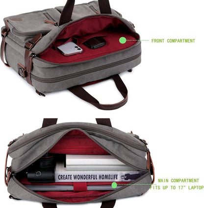 Men’s Messenger Bag – Convertible Work 17 Laptop Ready