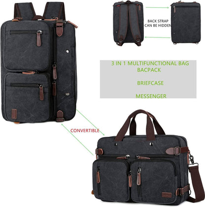 Men’s Messenger Bag – Convertible Work 17 Laptop Ready