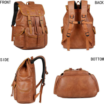 Men’s Leather Backpack – 15.6 Laptop Ready Professional Commute