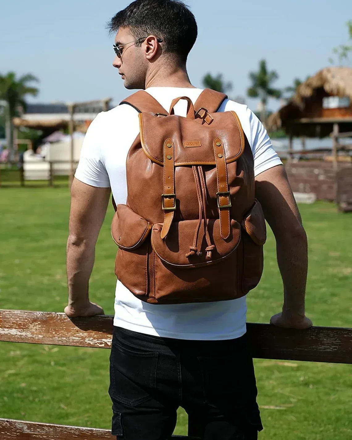 Men’s Leather Backpack – 15.6 Laptop Ready Professional Commute