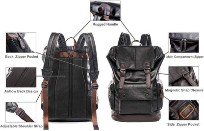 Men’s Leather Backpack – Water-Resistant Secure Anti-Theft