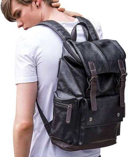 Men’s Leather Backpack – Water-Resistant Secure Anti-Theft