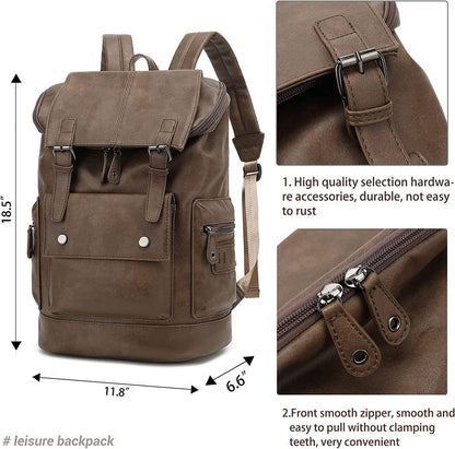 Men’s Leather Backpack – Water-Resistant Secure Anti-Theft