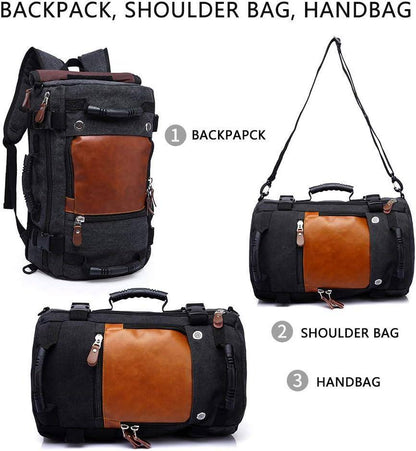 Canvas Travel Backpack – Convertible 30L Multi-Function Design