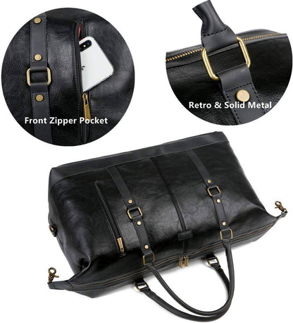 Men’s Leather Duffel Bag – Carry-On Travel Weekend Ready