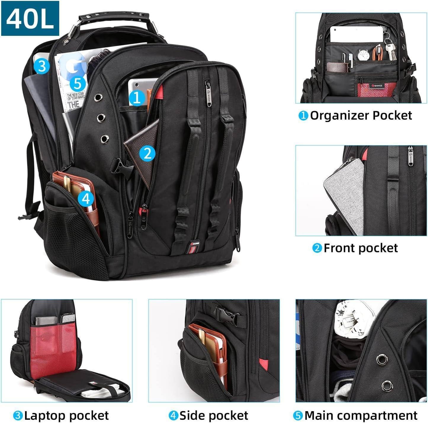 Men’s Oxford Backpack – TSA-Ready Travel Secure Anti-Theft
