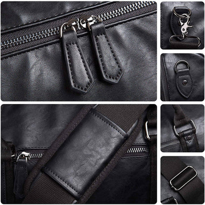 21″ Oversized Leather Travel Duffel Bag – Premium 52L Weekender