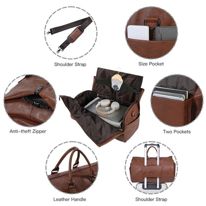 Men’s Leather Duffel Bag – Weekend Ready Classic Everyday