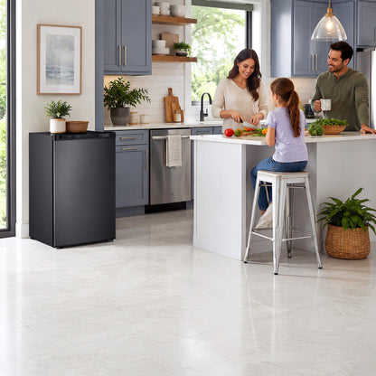 Free Standing Upright Freezer with Removable Shelf, Adjustable Thermostat, Compact Reversible Single Door Vertical Freezers