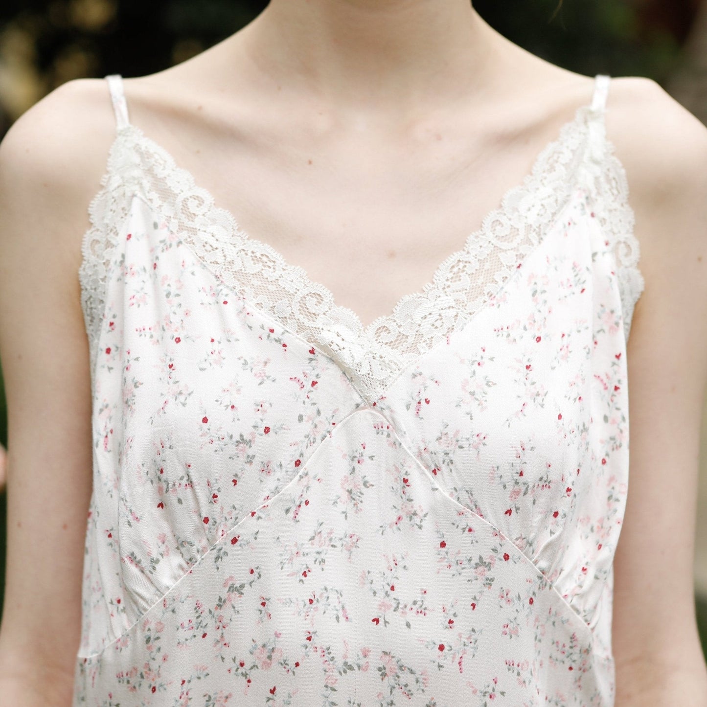 Fresh Floral Nightgown Pajama Dress / Pink Floral