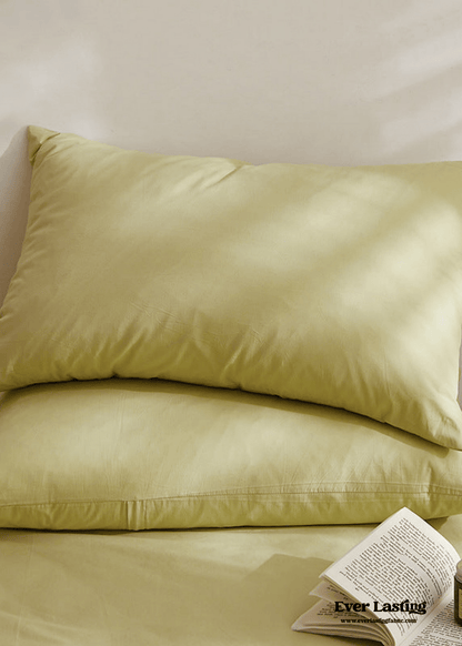 Fresh Plaid Washed Cotton Pillowcases