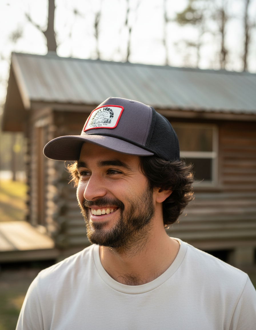 Bear Mountain Patch Trucker Snapback Hat