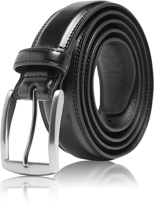 Genuine Leather Belt for Men – Zinc Alloy Buckle, 1.25" Strap