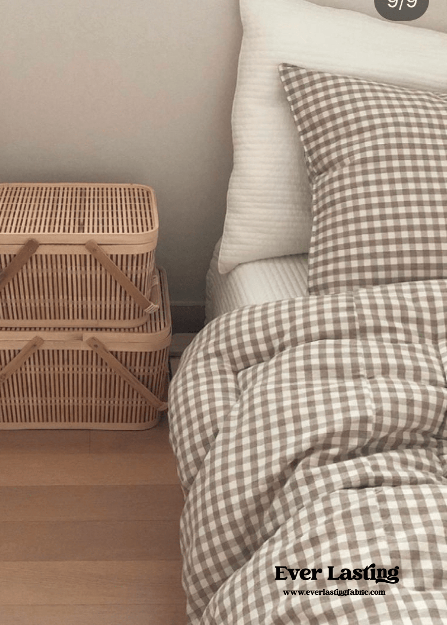 Gingham Bedding Set / Pink