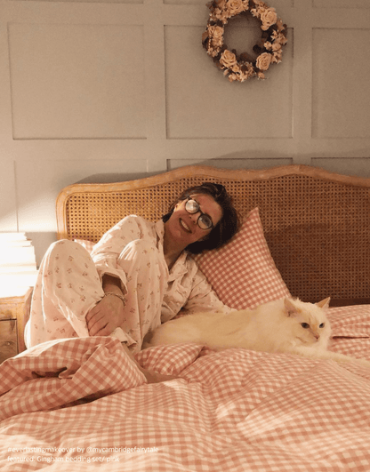 Gingham Bedding Set / Pink