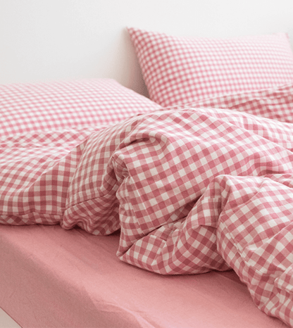 Gingham Bedding Set / Pink (Final Sale)