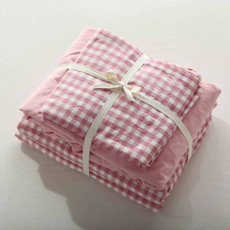 Gingham Bedding Set / Red