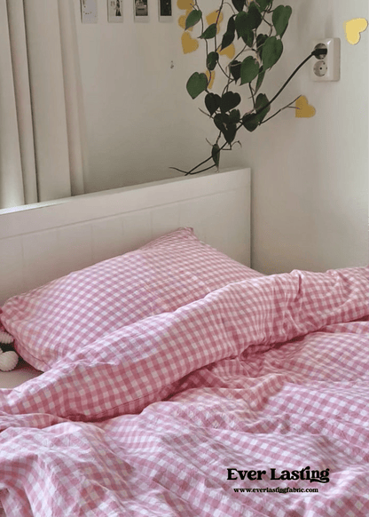 Gingham Bedding Set / Red