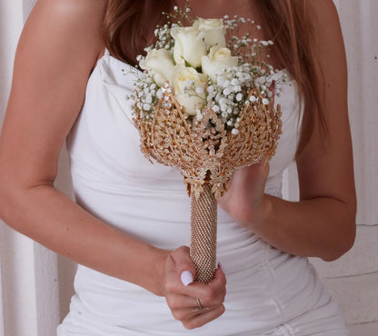 Gold Bouquet Holder, Gold Wedding Bouquet