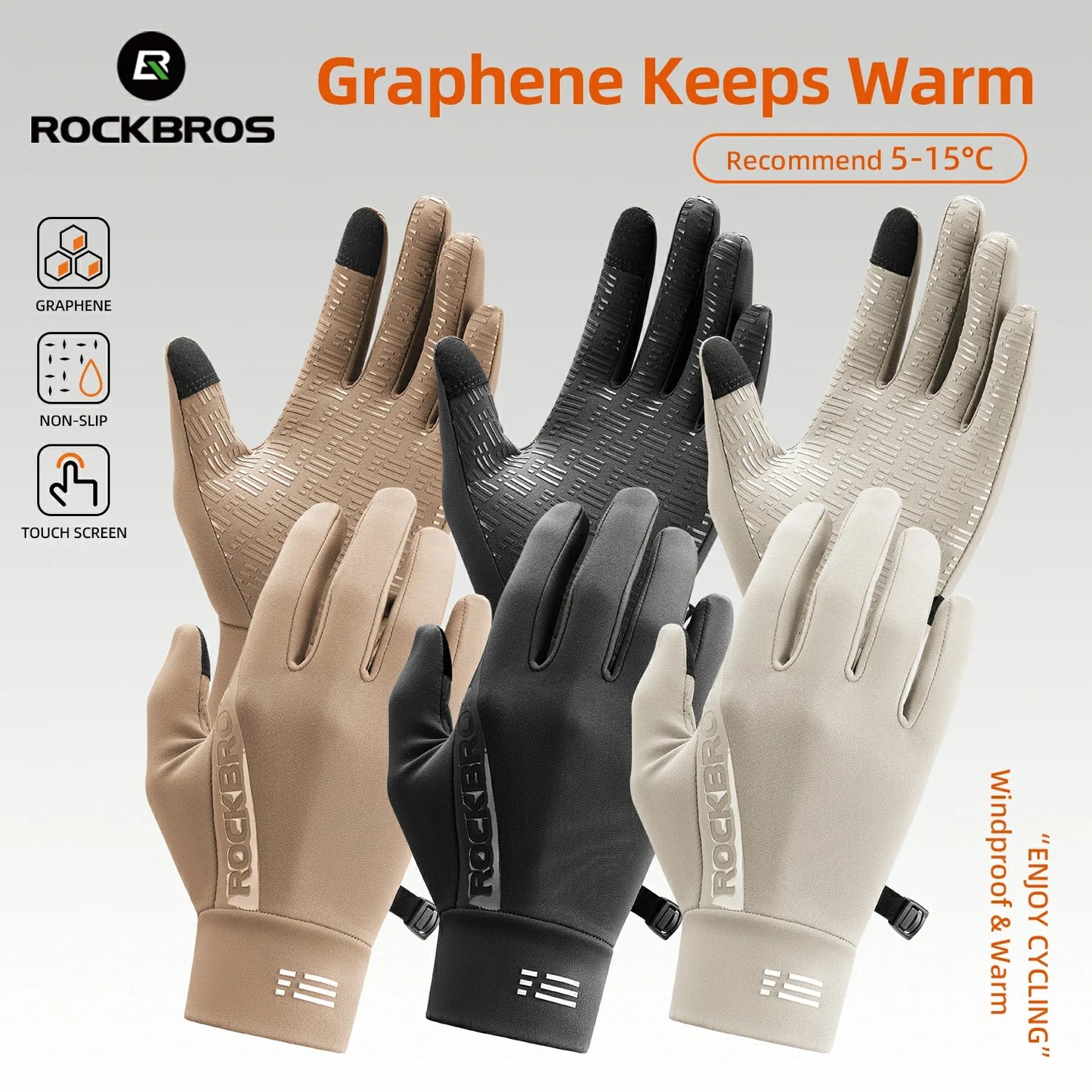 Graphene Winter Cycling Gloves for 41–59°F