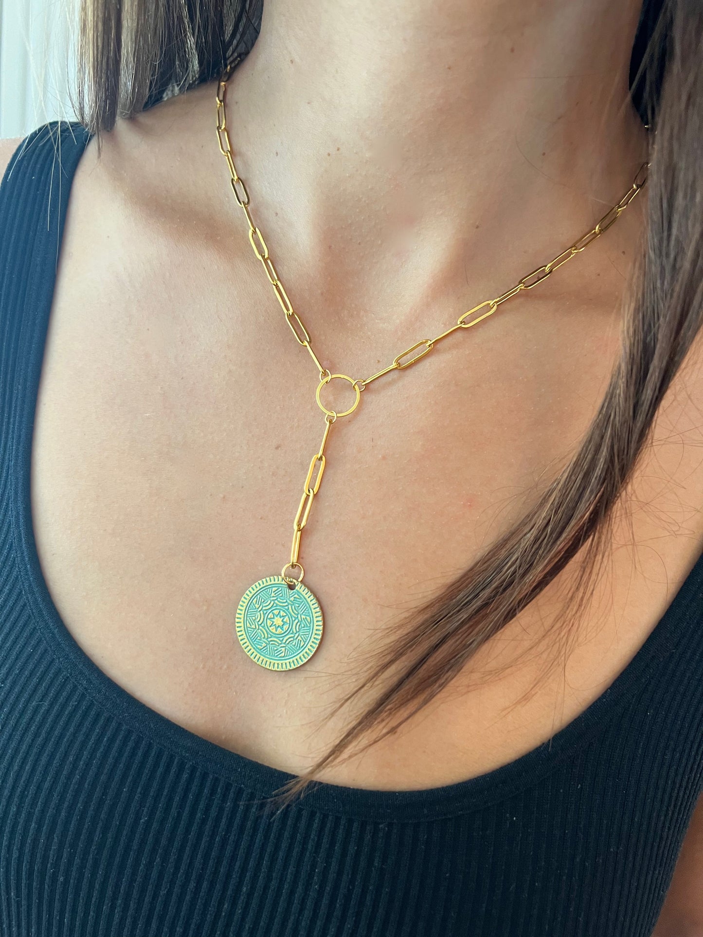 circle relic coin pendant necklace