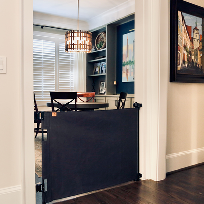 Oil Waxed Canvas Pet Safety Gate – Durable, Waterproof, Vintage-Inspired | fit openings from 27.6" to 55" wide and stand 33"
